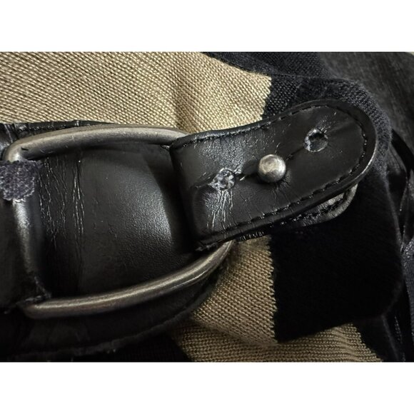 Lauren Ralph Lauren Womens Geometric Asymmetrical Midi Skirt Sz M Black & Tan - Picture 6 of 9